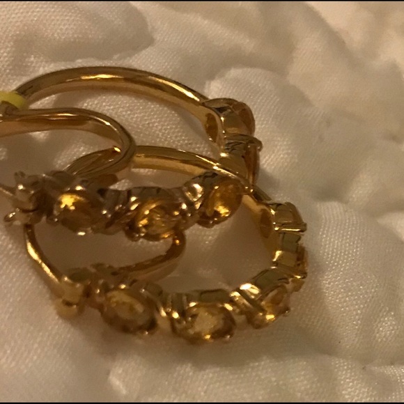 Citrine Plated 18K YG/Brass Hoops TGW 2.40 cts. - Picture 3 of 8